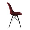 Le set de 2 chaises scandinaves en velours rouge Tower cadre noir.