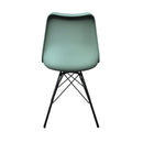 Le set de 2 chaises vert menthe au style nordique en simili cuir pour habiller votre salle à manger ou votre cuisine.