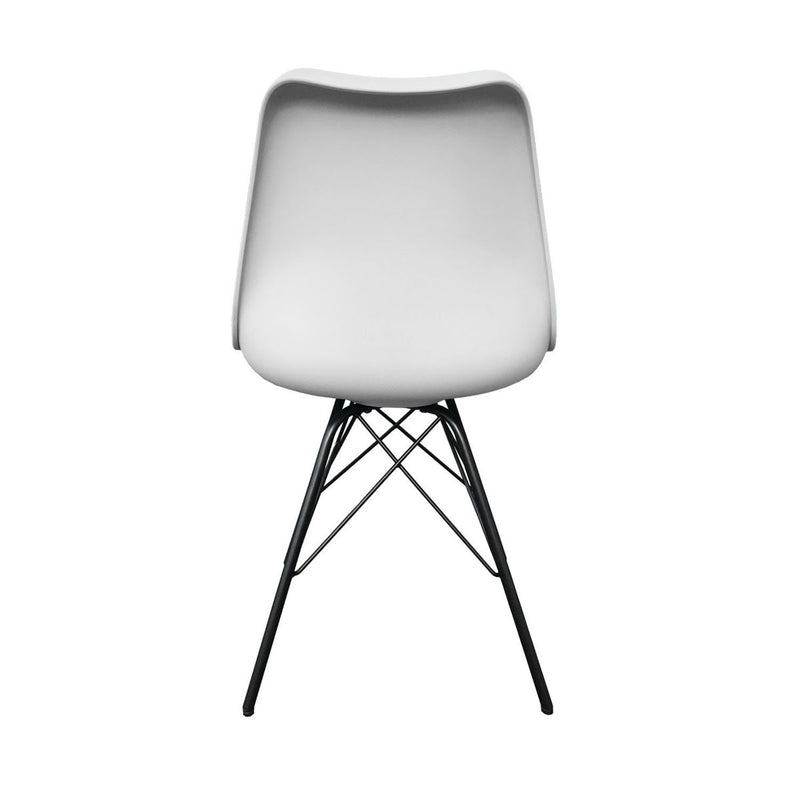 Le set de 2 chaises blanches au style nordique en simili cuir pour habiller votre salle à manger avec élégance.
