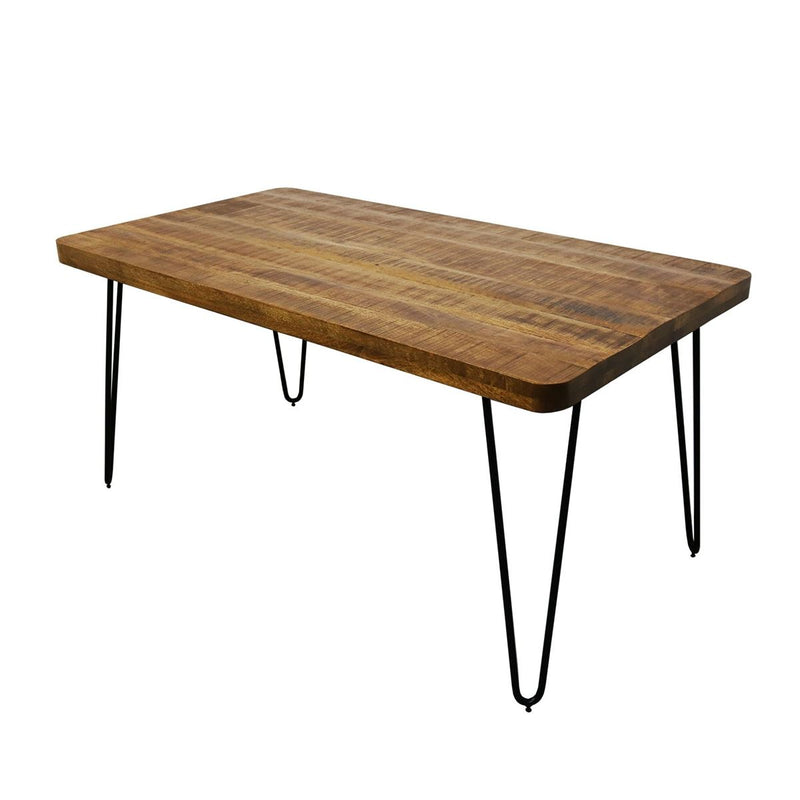 Table de salle à manger en bois et métal noir Spin taille ultra large.