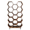 Étagère hexagonale en bois de manguier très moderne.
