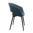 Set de 2 chaises bleues design avec accoudoirs en tissu Emy .