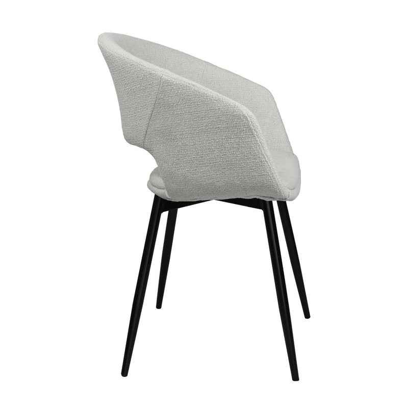Set de 2 chaises blanches design avec accoudoirs en tissu Emy.