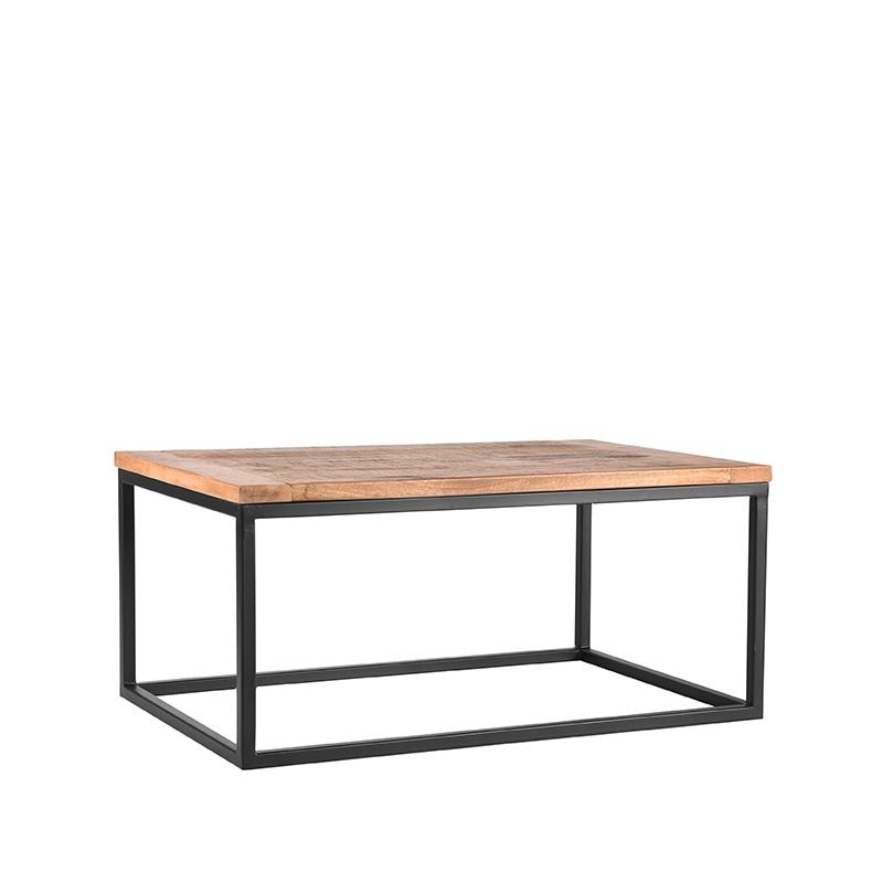 Table basse rectangulaire en bois et en métal noir Arendal 65x45 cm.
