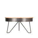 Table ronde en métal gris et en bois par BeLoft.