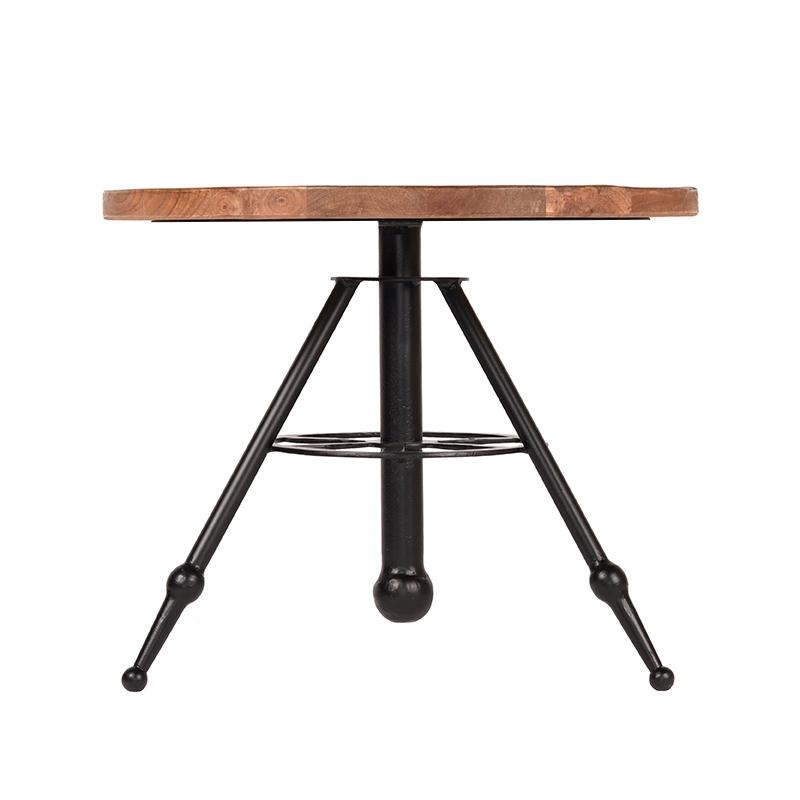Table basse ronde en bois de manguier.