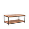 Table basse industrielle en bois et en métal Polk 110 x 60 cm.