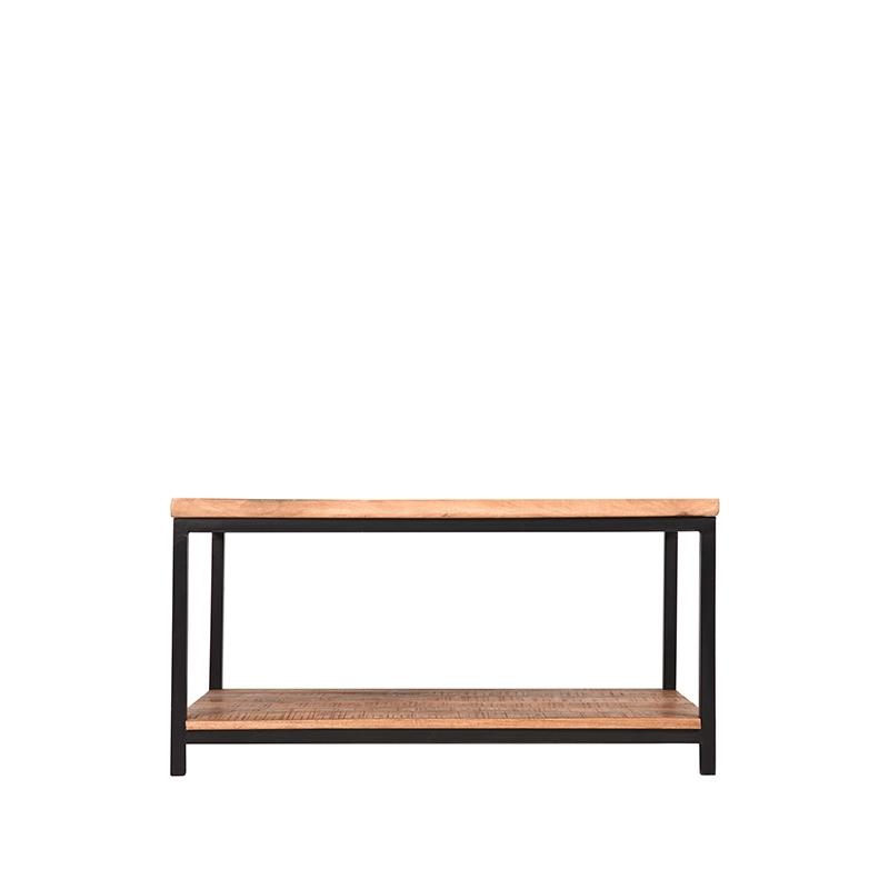 Meuble de salon rectangulaire avec deux étagères en bois par BeLoft.