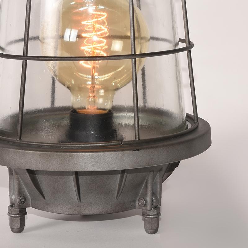Lampe de Table Industrielle à Poser en Métal "Bork" Acier Brulé 4